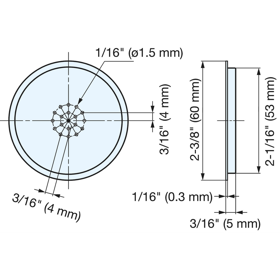Sugatsune ASM-60: 60mm Round Ventilator - Satin Stainless Steel