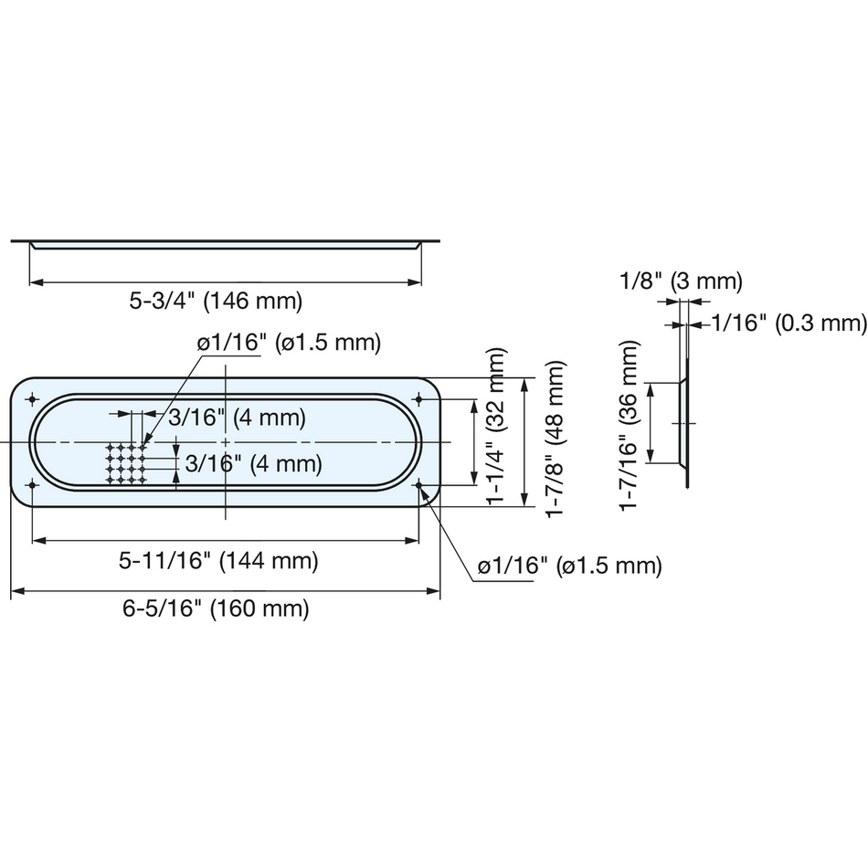 Sugatsune AST-160: 160mm Oval Ventilator - Satin Stainless Steel