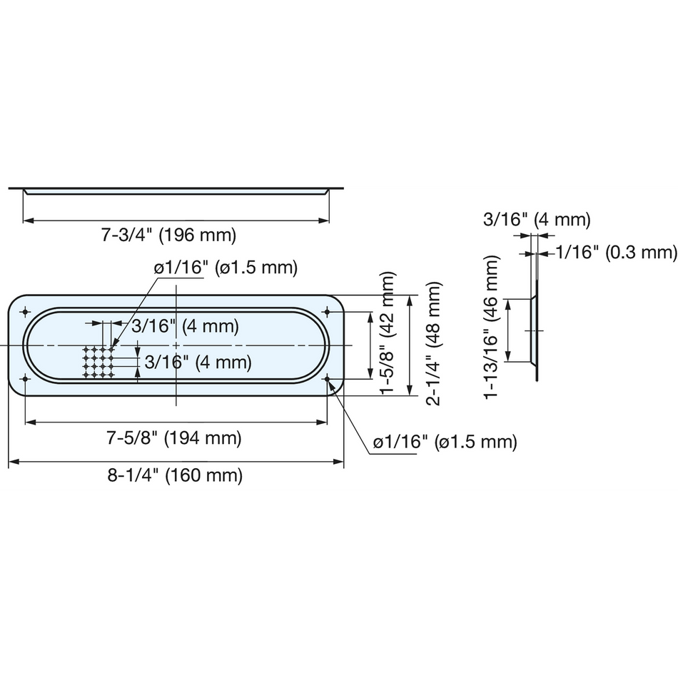 Sugatsune AST-210: 210mm Oval Ventilator - Satin Stainless Steel
