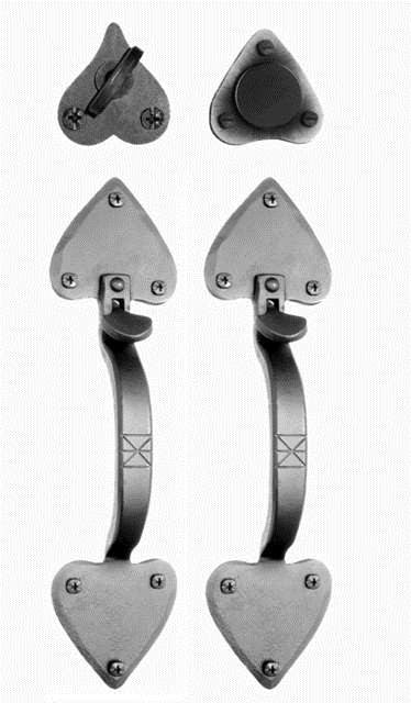 Acorn ATVBD: 12" Heart Double Handle Dummy Set - Black Smooth Iron