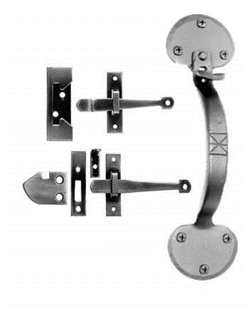 Acorn ATXBI: 10" Bean Rim Latch Set - Black Smooth Iron