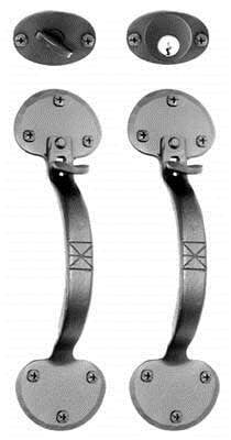 Acorn ATYBI: 10" Double Handle Entrance Lockset - Black Smooth Iron