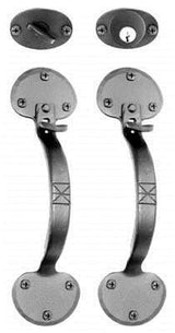 Acorn ATYBI: 10" Double Handle Entrance Lockset - Black Smooth Iron