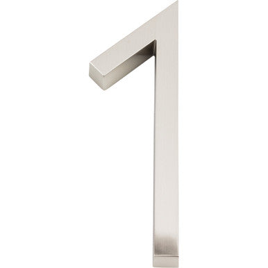 Atlas AVN1-L-BRN: 6" Modern Avalon House Number One - Brushed Nickel