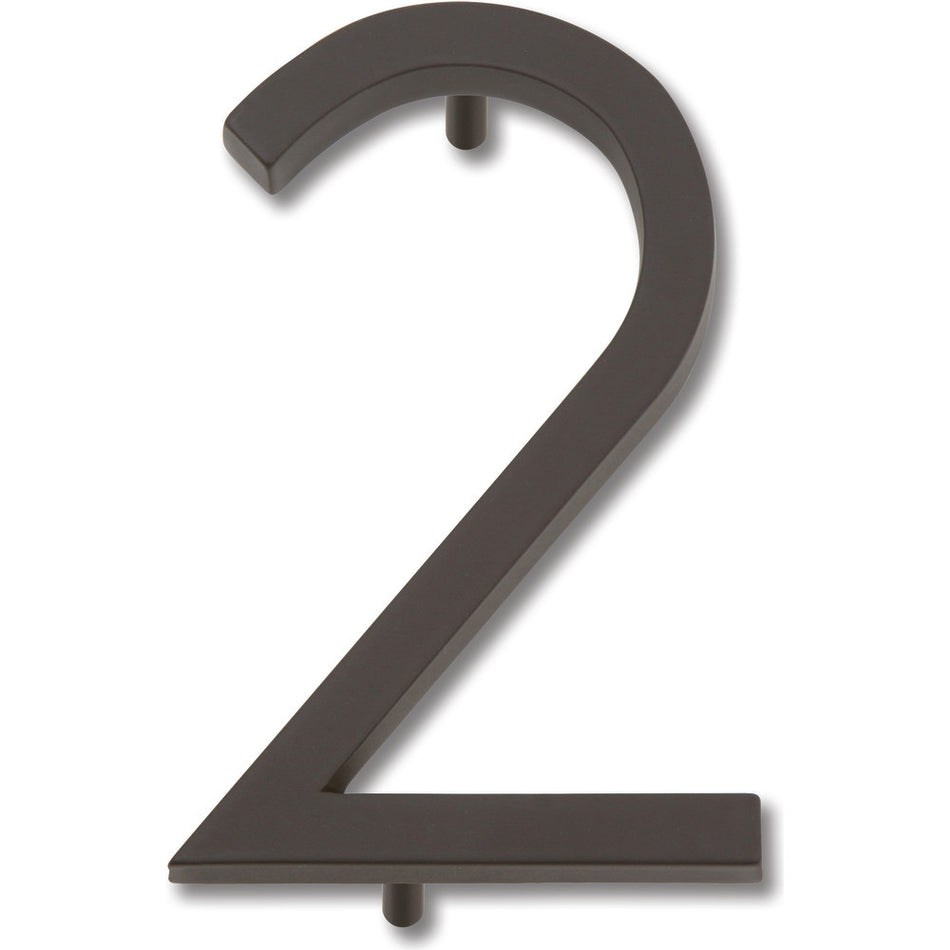 Atlas AVN2-O: 4-1/2" Modern Avalon House Number Two - Aged Bronze