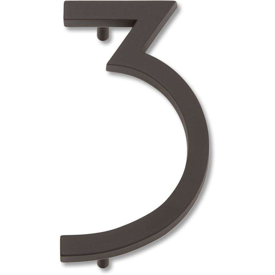 Atlas AVN3-O: 4-1/2" Modern Avalon House Number Three - Aged Bronze