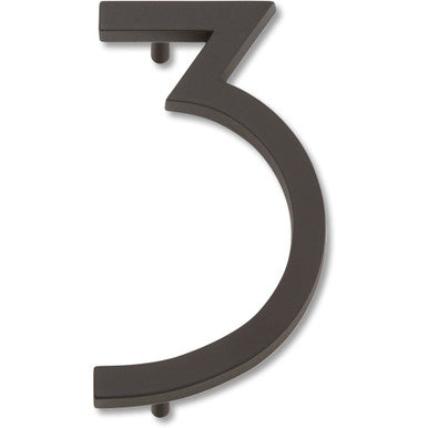 Atlas AVN3-O: 4-1/2" Modern Avalon House Number Three - Aged Bronze