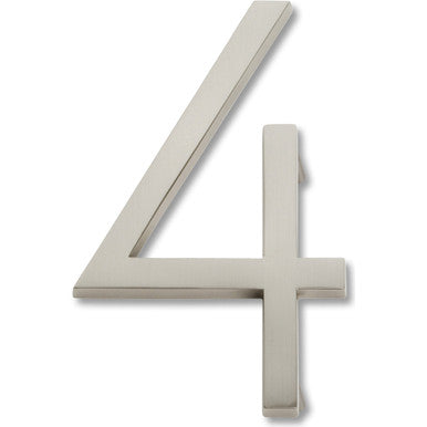 Atlas AVN4-BRN: 4-1/2" Modern Avalon House Number Four - Brushed Nickel