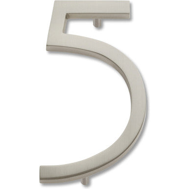 Atlas AVN5-BRN: 4-1/2" Modern Avalon House Number Five - Brushed Nickel