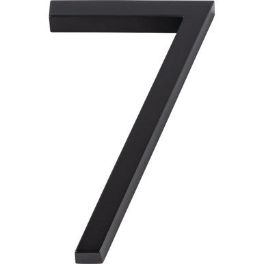 Atlas AVN7-L-BL: 6" Modern Avalon House Number Seven - Matte Black