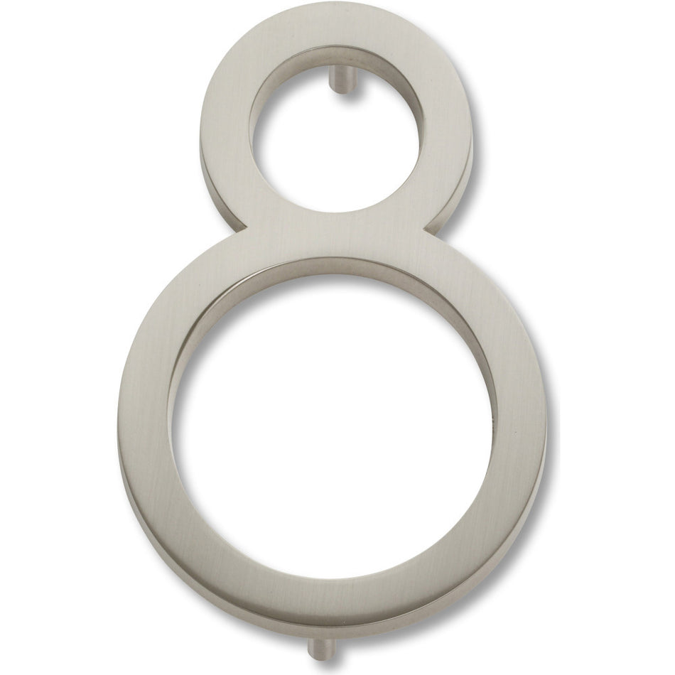 Atlas AVN8-BRN: 4-1/2" Modern Avalon House Number: 8 - Brushed Nickel