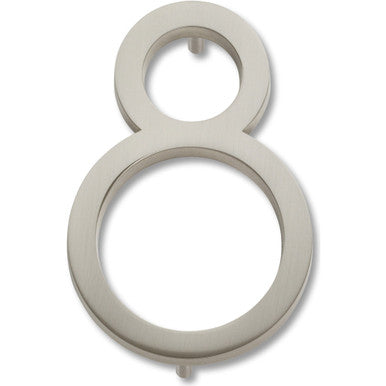 Atlas AVN8-BRN: 4-1/2" Modern Avalon House Number: 8 - Brushed Nickel
