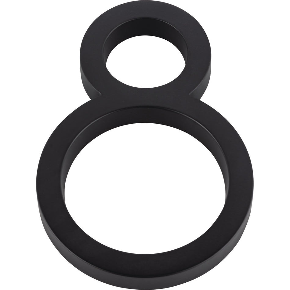 Atlas AVN8-L-BL: 6" Modern Avalon House Number Eight - Matte Black