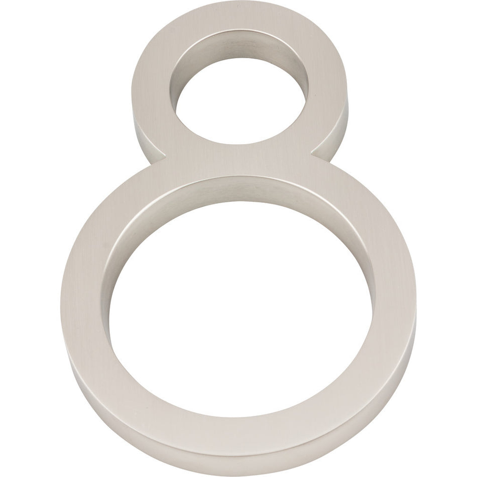 Atlas AVN8-L-BRN: 6" Modern Avalon House Number Eight - Brushed Nickel