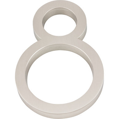 Atlas AVN8-L-BRN: 6" Modern Avalon House Number Eight - Brushed Nickel