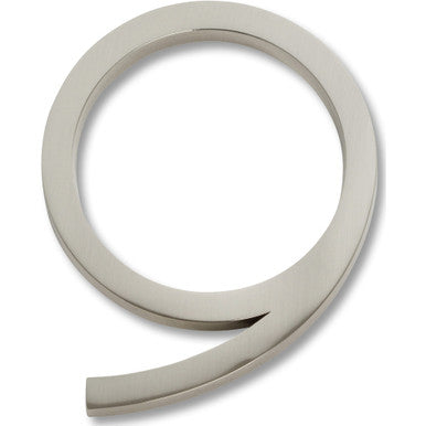 Atlas AVN9-BRN: 4-1/2" Modern Avalon House Number Nine - Brushed Nickel