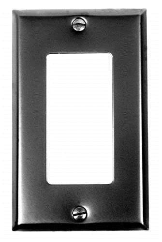 Acorn AW9BP: 4-1/2" Single Rocker Wall Plate - Black Smooth Iron