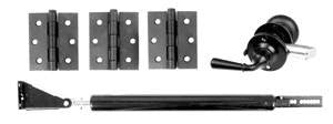 Acorn AZ1BI: Screen Door Hardware Kit - Black Smooth Iron
