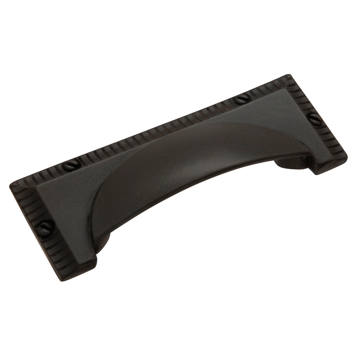 Belwith B056554-BI: 3" cc Vintage 1900 Cup Cabinet Pull - Black Iron