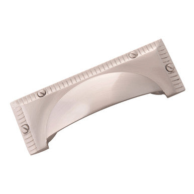 Belwith B056554-SN: 3" cc Vintage 1900 Cup Cabinet Pull - Satin Nickel