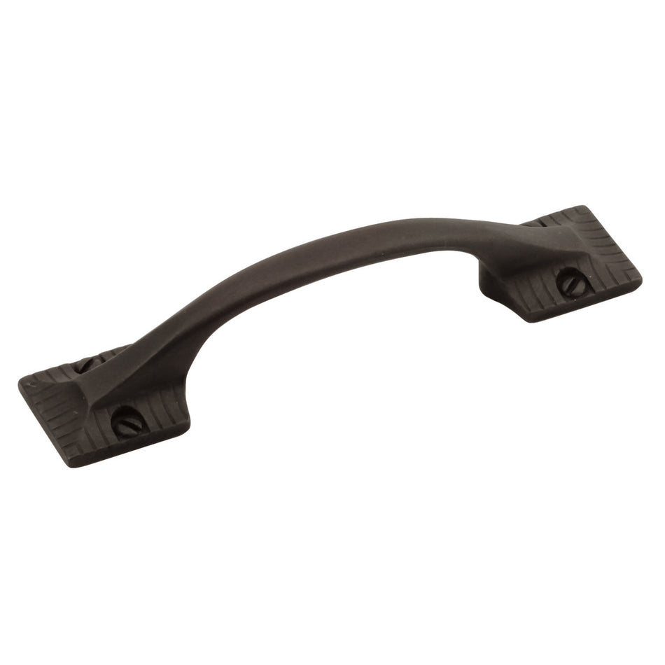 Belwith B056555-BI: 3" cc Vintage 1900 Cabinet Pull - Black Iron