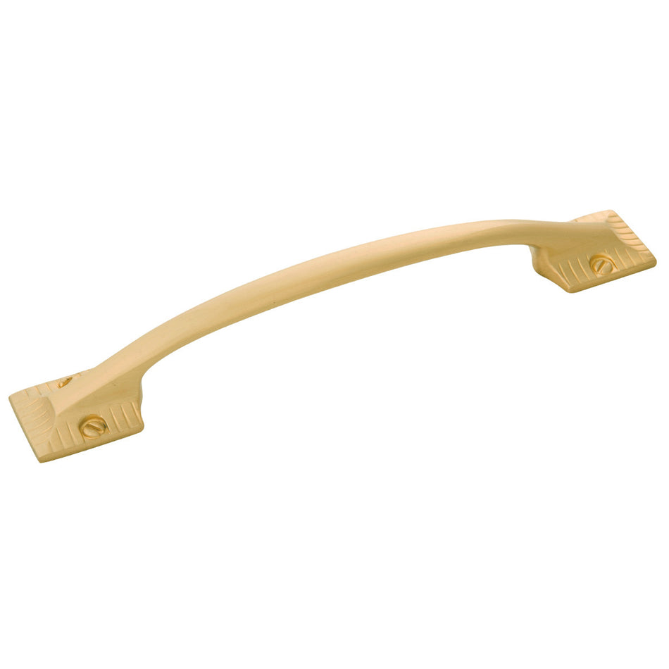 Belwith B056649-04: 128mm cc Vintage 1900 Cabinet Pull - Satin Brass