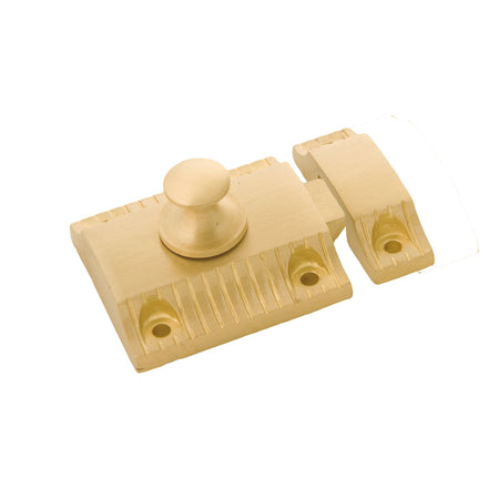Belwith B056714-04: 2-7/16" Vintage 1900 Cabinet Latch - Satin Brass