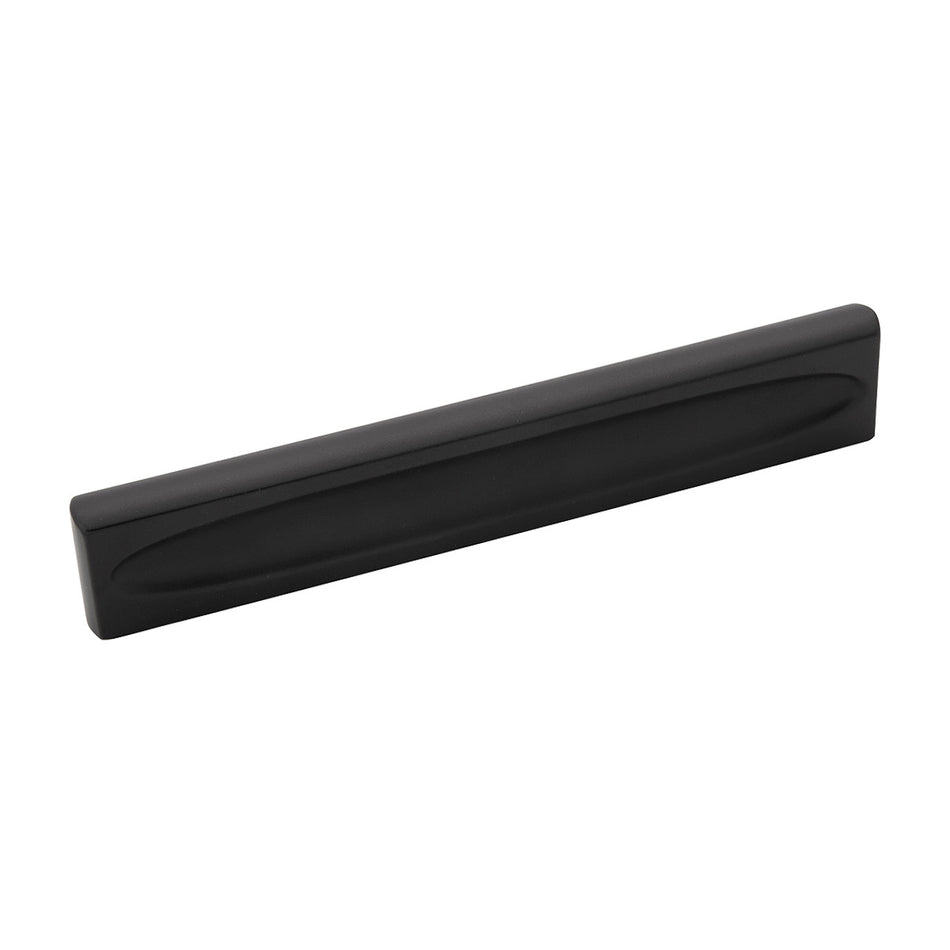 Belwith B075530-MB: 128mm cc Ingot Cabinet Pull - Matte Black