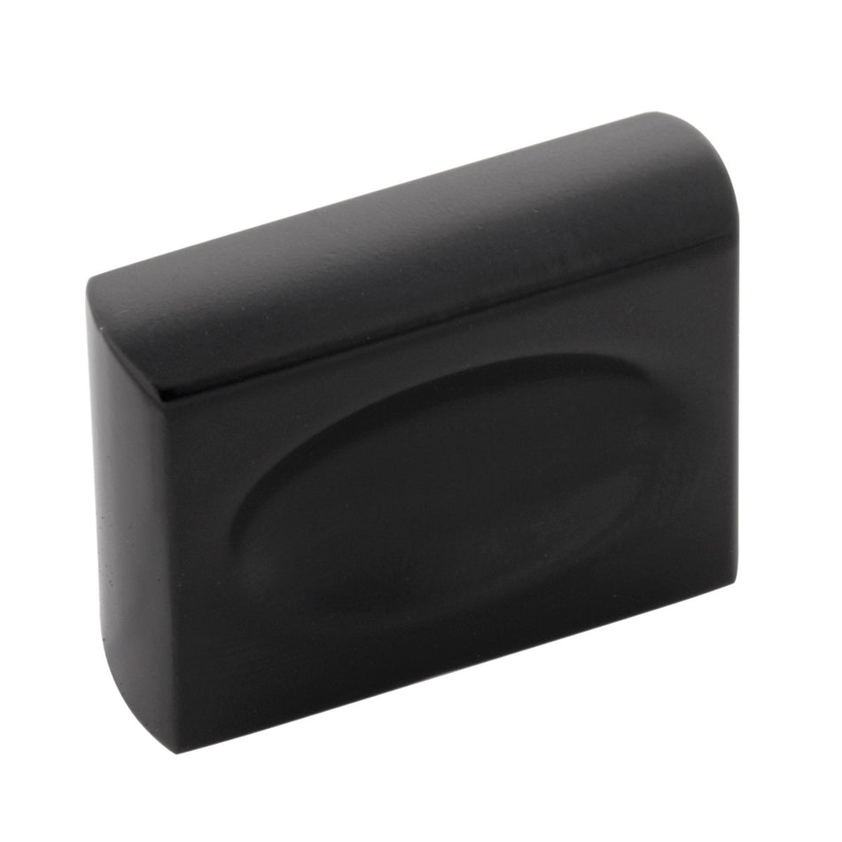 Belwith B075644-MB: 1-3/8" Ingot Cabinet Knob - Matte Black