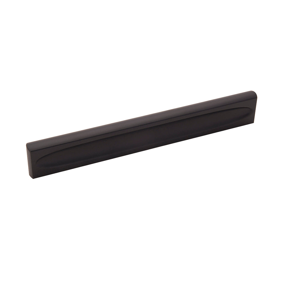 Belwith B076043-MB: 160mm cc Ingot Cabinet Pull - Matte Black