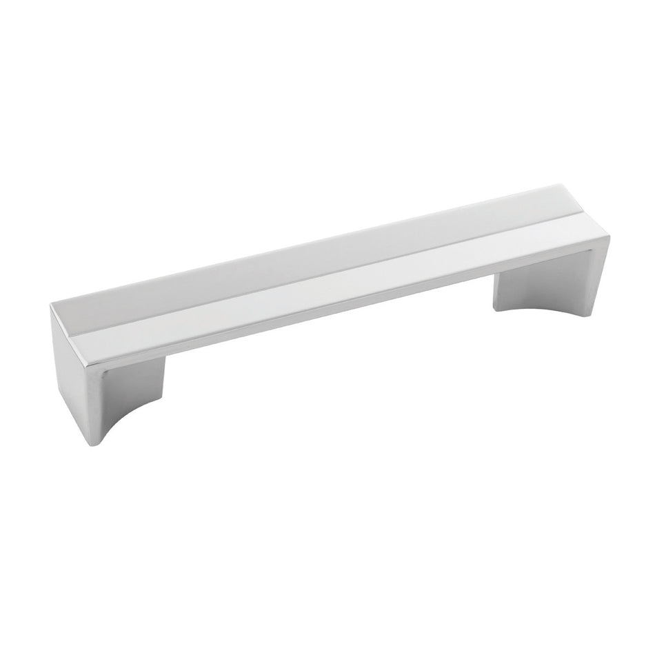 Belwith B076090-14: 128mm cc Avenue Cabinet Pull - Polished Nickel