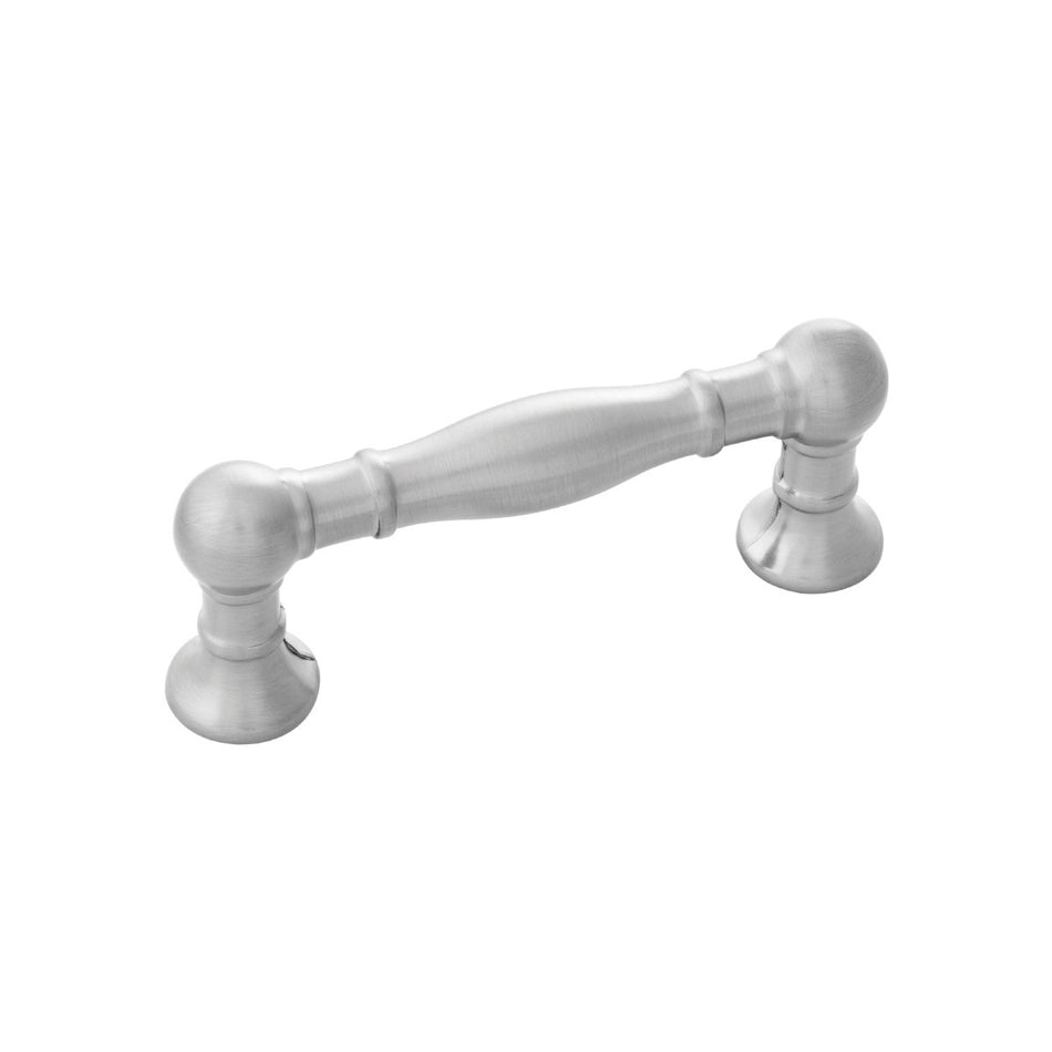Belwith B076289-SS: 3" cc Fuller Cabinet Pull - Stainless Steel