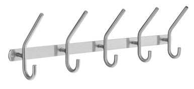 Smedbo B1005: Beslagsboden 5 Hook Wall Rack - Brushed Stainless Steel