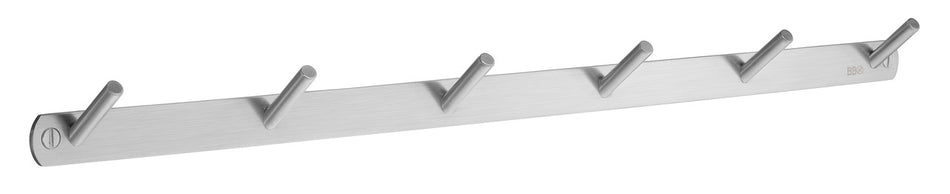 Smedbo B1065: Beslagsboden 6 Hook Wall Rack - Brushed Stainless Steel