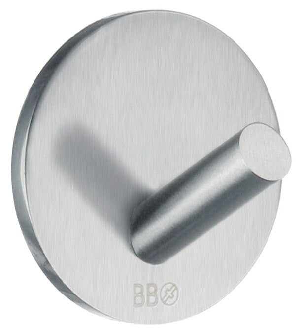 Smedbo B1080/4: Beslagsboden Wall Hook w/Round Base (4 pack) - Brushed Stainless Steel