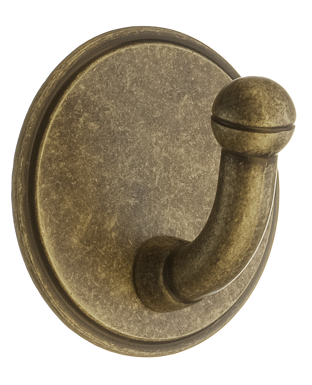 Smedbo BA1120: Beslagsboden Single Wall Hook - Antique Brass