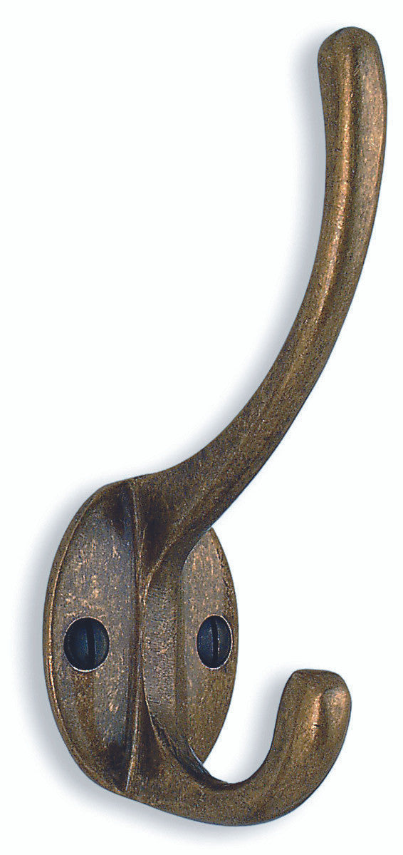 Smedbo BA247: 4-3/8" Beslagsboden Coat and Hat Wall Hook - Antique Brass