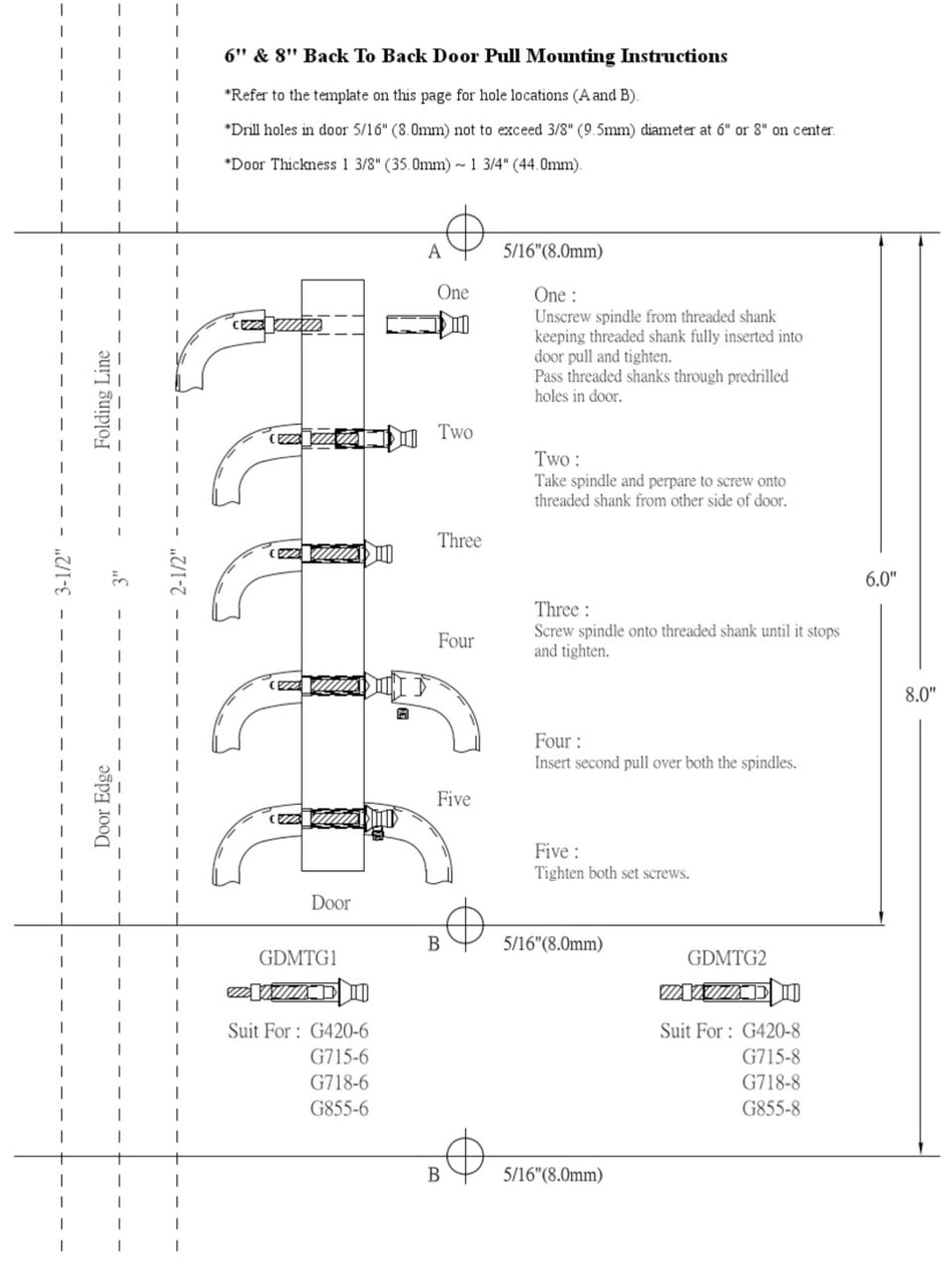 Back to Back mounting instructions for wood or metal doors