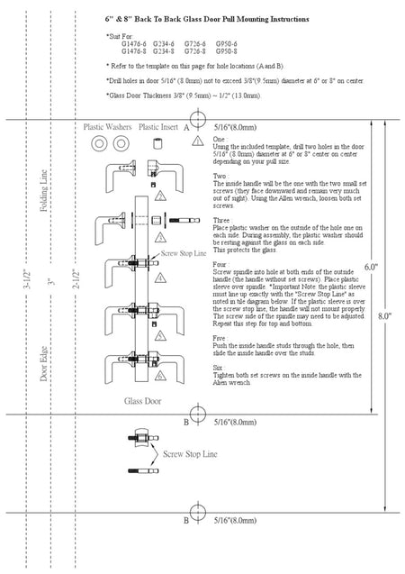 Back to Back mounting instructions for glass doors