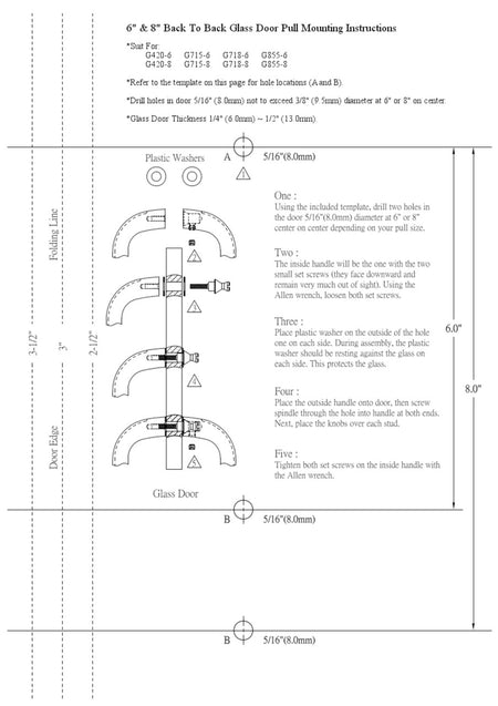 Back to Back mounting instructions for glass doors