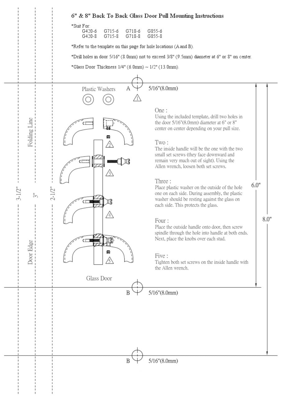 Back to Back mounting instructions for glass doors