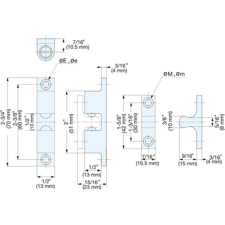 Sugatsune BCTS-70: 70mm Tension Catch - Polished Stainless Steel