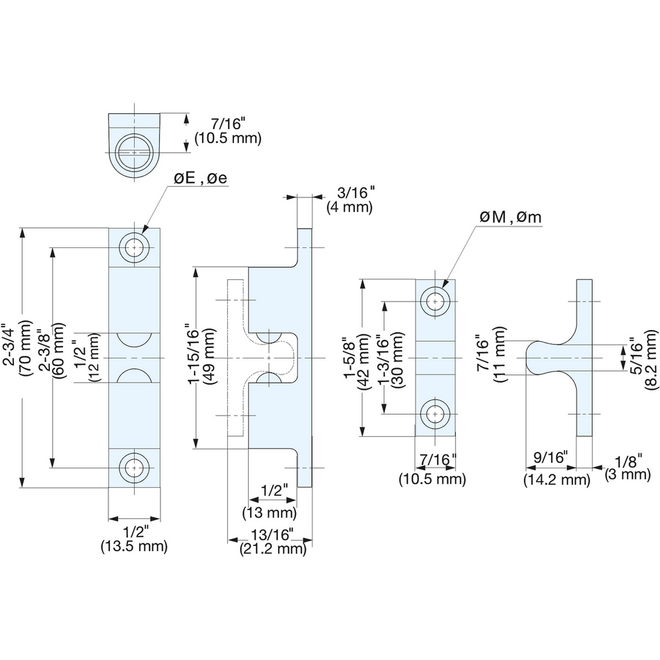 Sugatsune BCT-70: 70mm Tension Catch - Polished Chrome