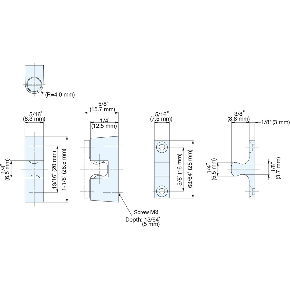 Sugatsune BCU-40: 28.5mm Tension Catch - Polished Chrome