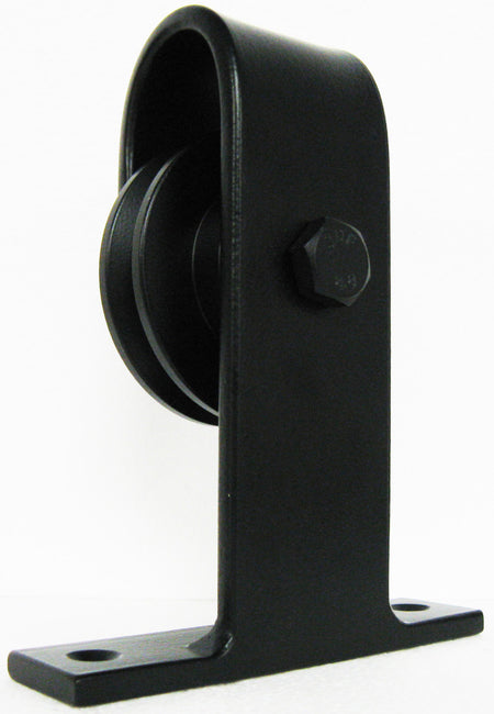 Acorn BH4BI-7: Top Mount Barn Door Hardware Kit with 7' Track - Black Iron