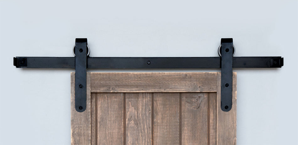 Acorn BHABI-6: 6' Flat Track for Barn Door Hardware - Smooth Black Iron