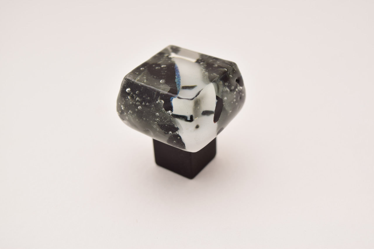 Grace White BIB: Black Ice Cabinet Knob - Black/Translucent Grey
