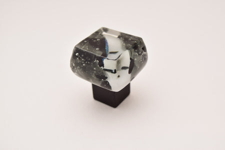 Grace White BIB: Black Ice Cabinet Knob - Black/Translucent Grey