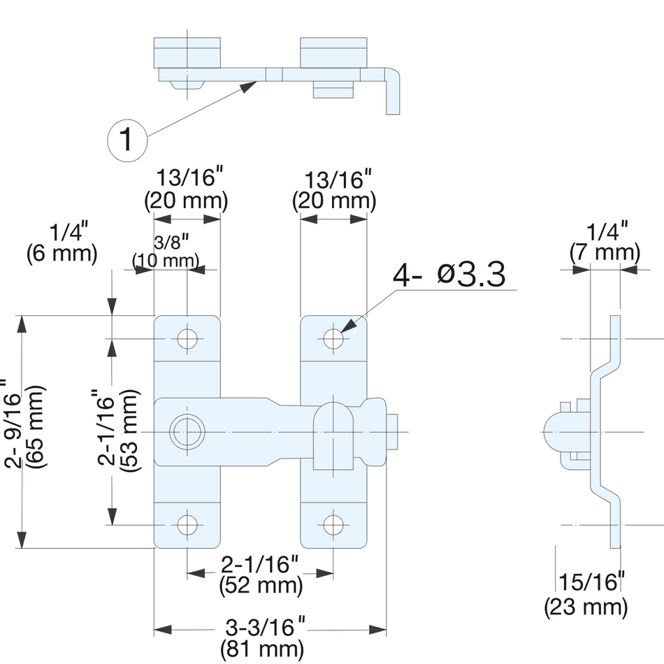 Sugatsune BL-80: 80mm Bar Latch - Polished Stainless Steel