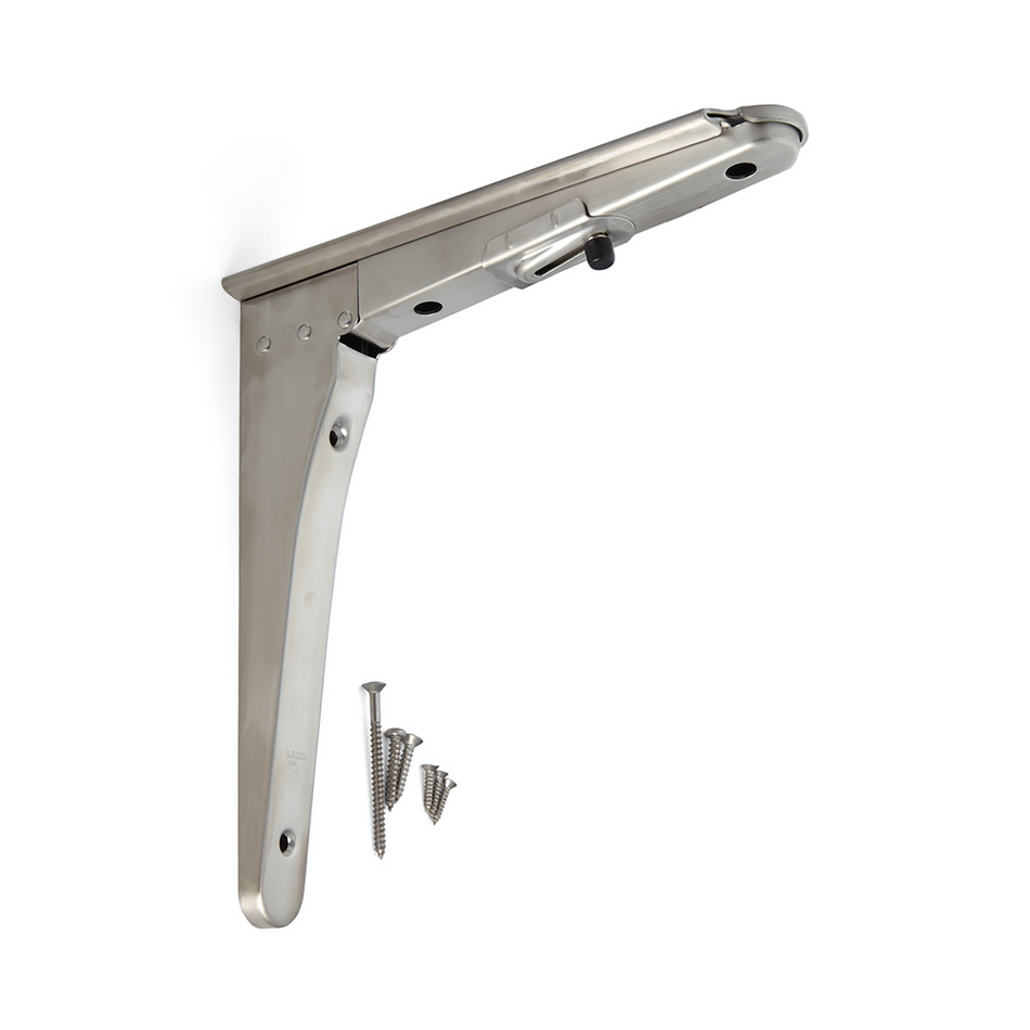 Sugatsune BOS-240: 240mm Folding Shelf Bracket - Satin Stainless Steel